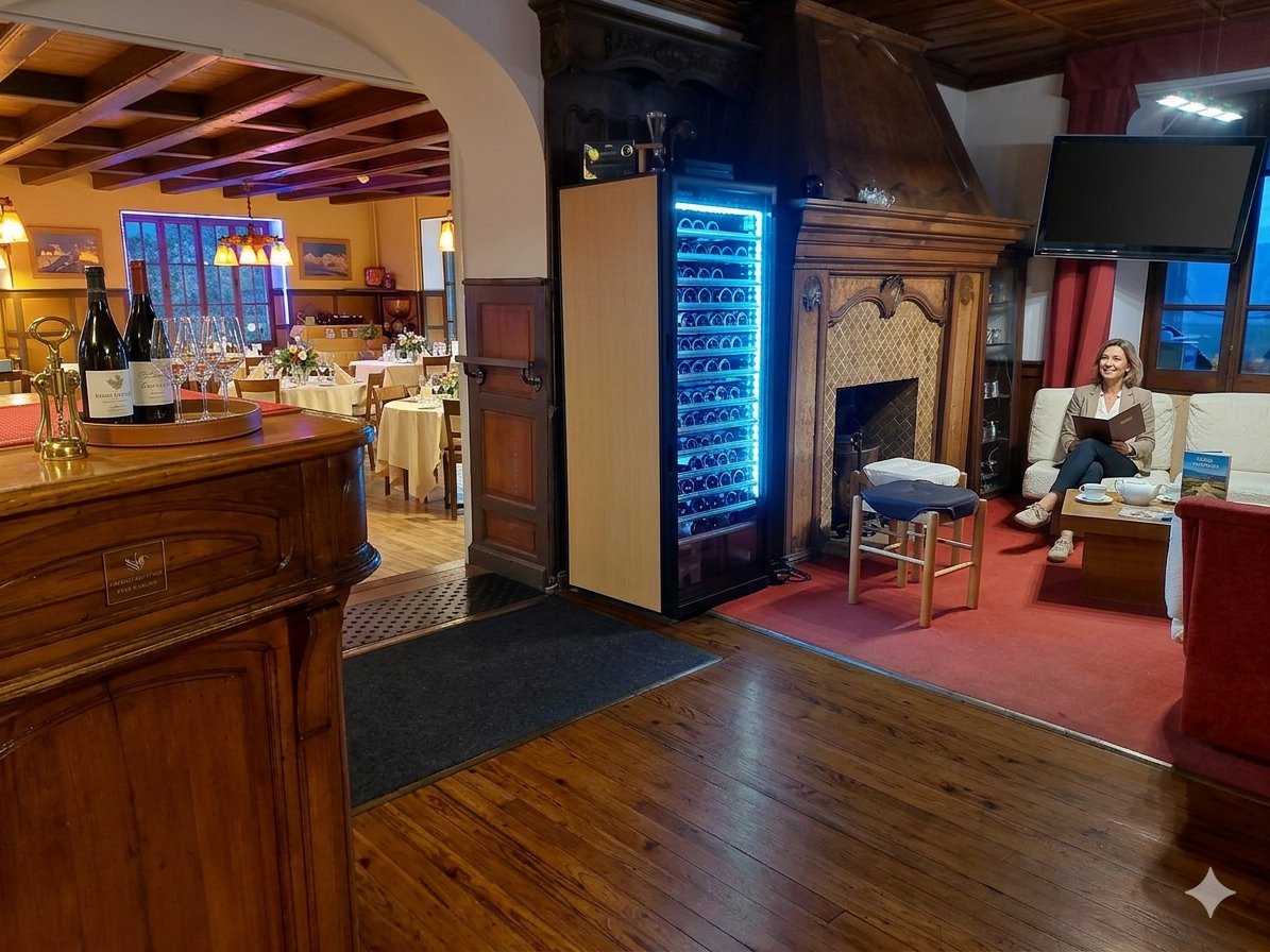 Le Salon, cheminée et cave